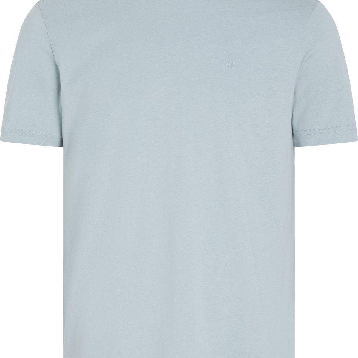 CALVIN KLEIN - Camiseta azul de algodón con parche de goma Calvin Klein