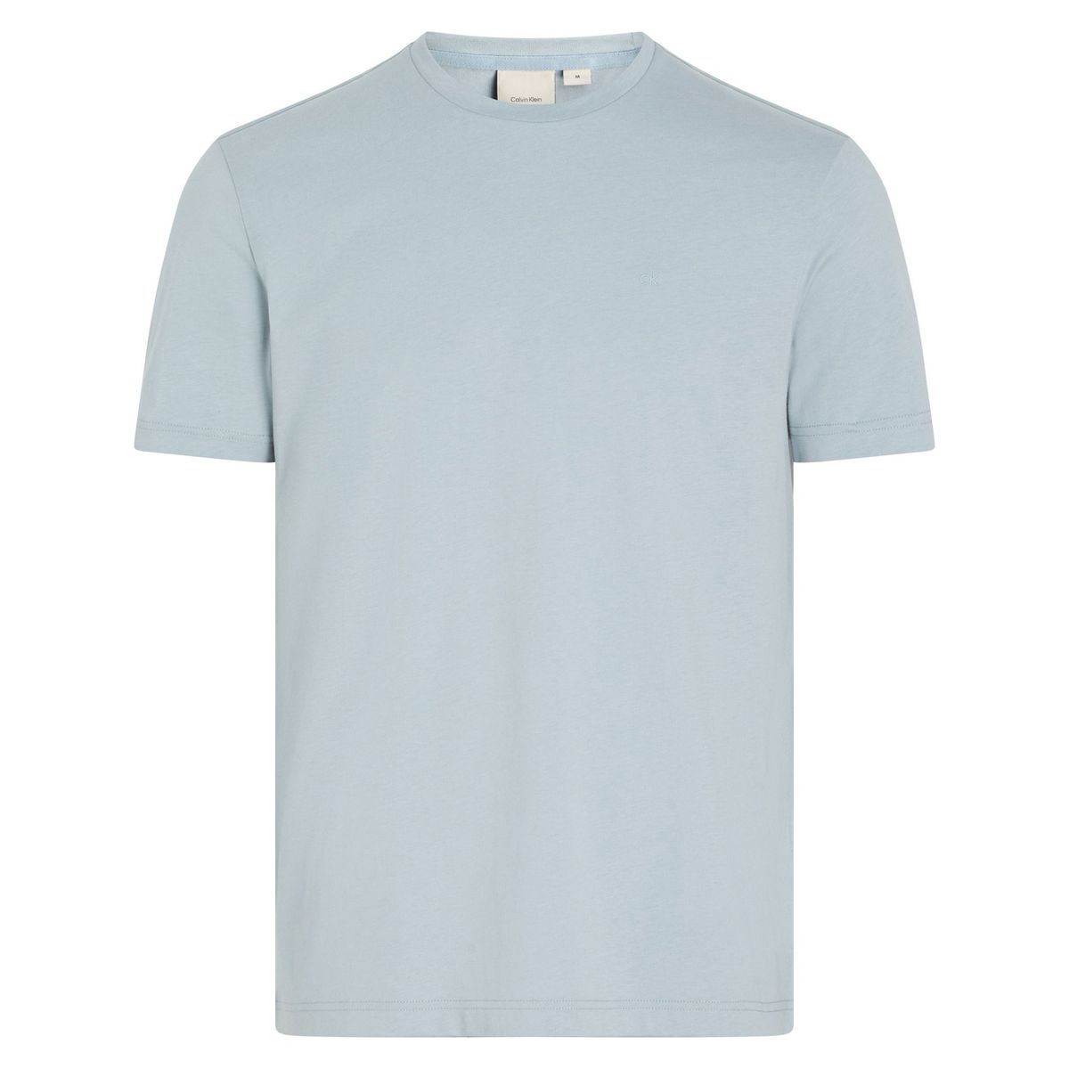 CALVIN KLEIN - Camiseta azul de algodón con parche de goma Calvin Klein