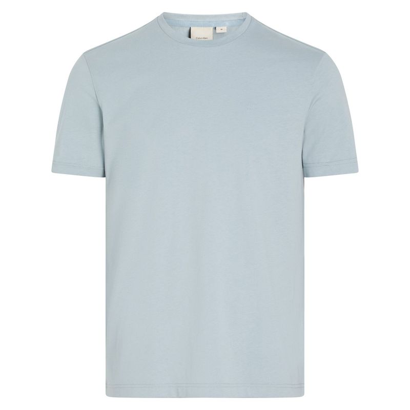 CALVIN KLEIN - Camiseta azul de algodón con parche de goma Calvin Klein