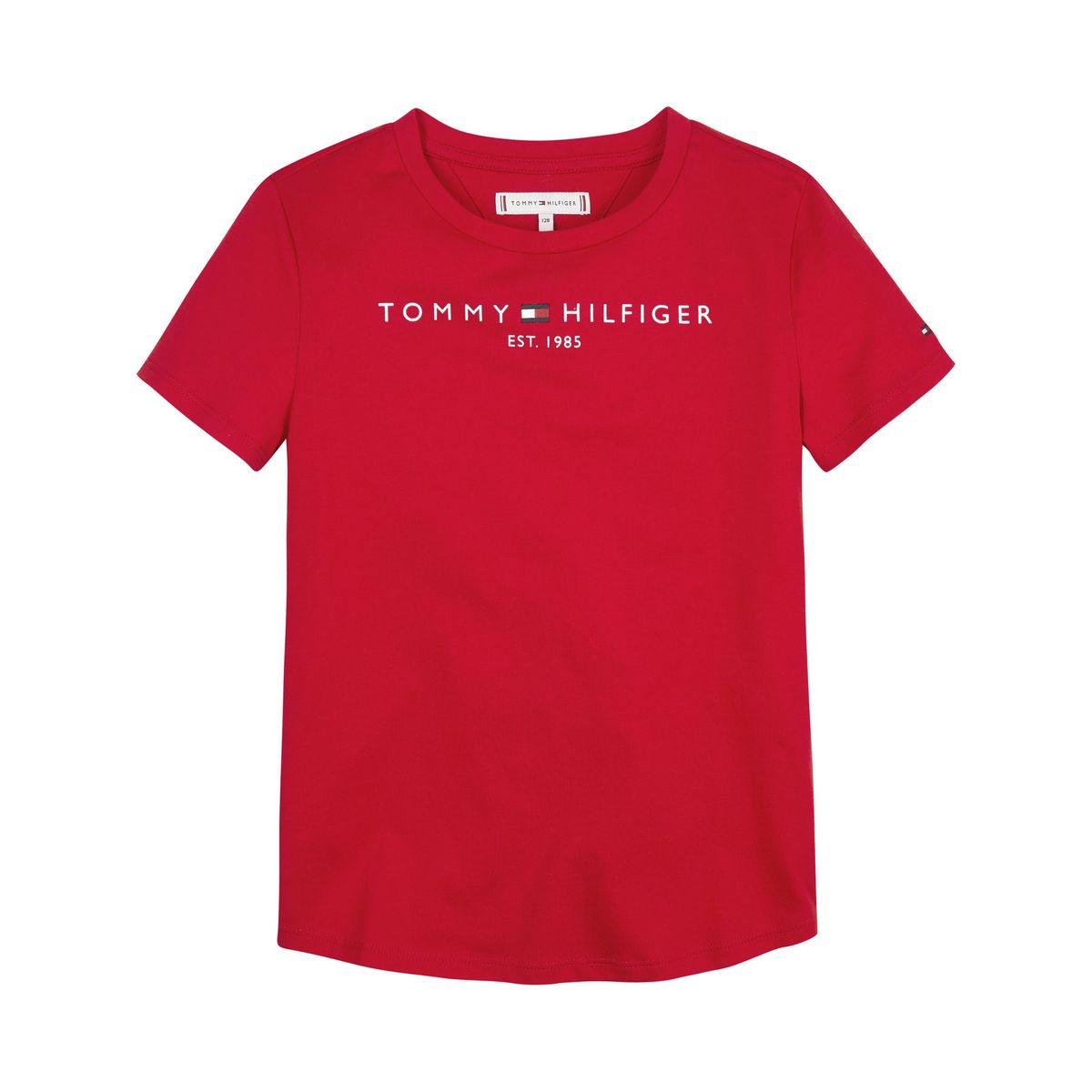 TOMMY HILFIGER - Camiseta Niña Roja Essential De Corte Slim Con Logo Tommy Hilfiger