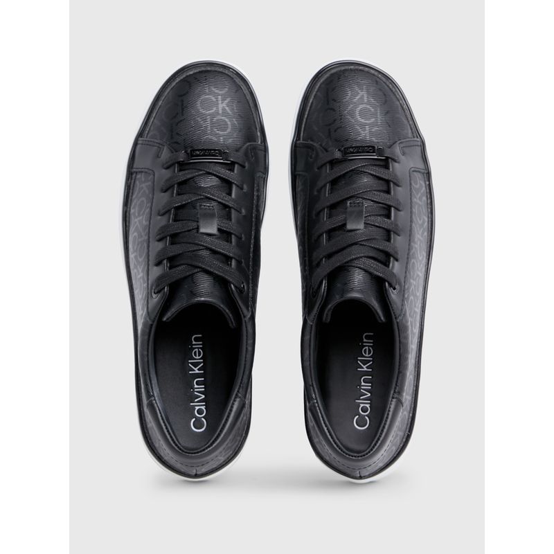 CALVIN KLEIN - Tenis Negros con Plataforma y Monograma