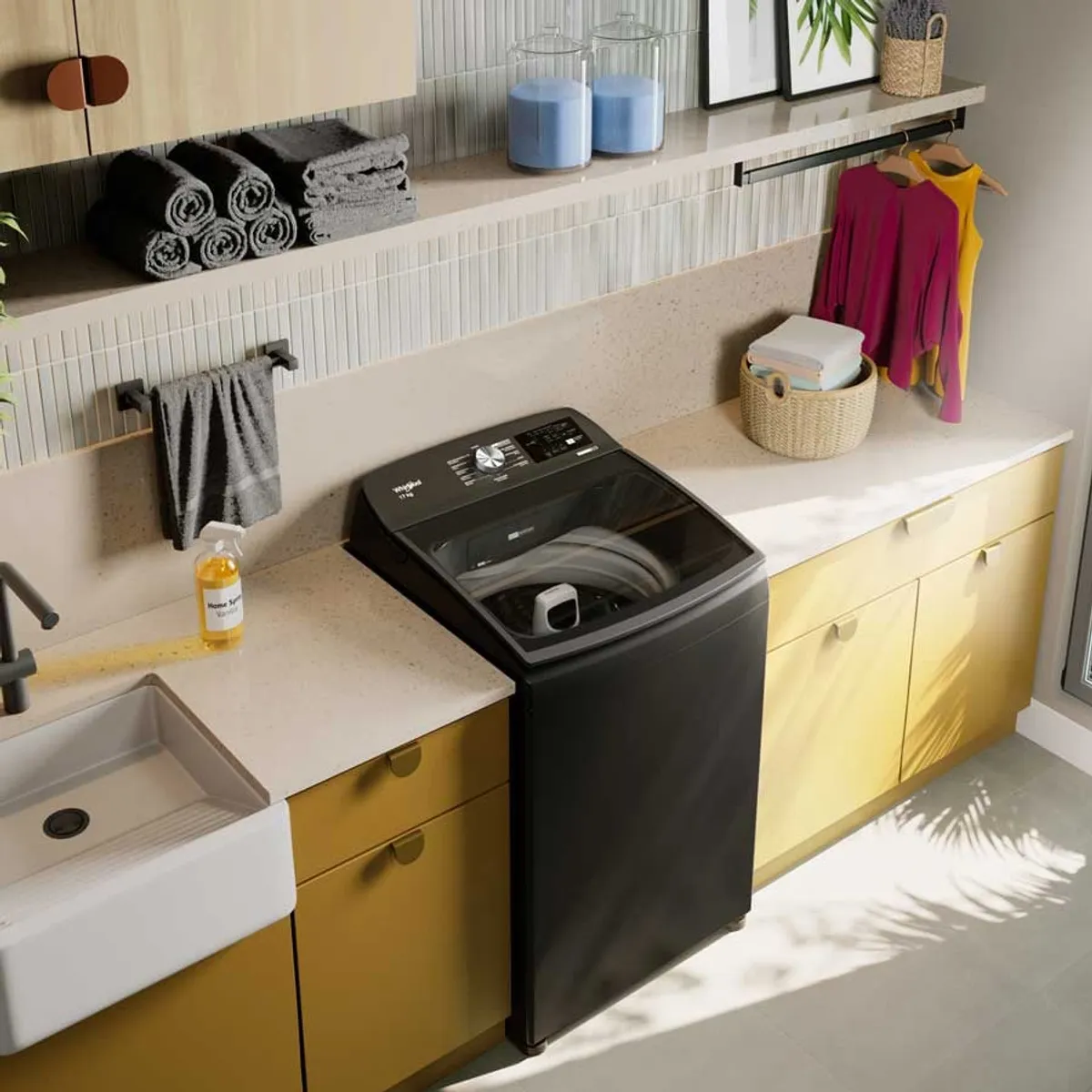 WHIRLPOOL - Lavadora Xpert Dual Carga Superior 17 Kgs Gris Tempest