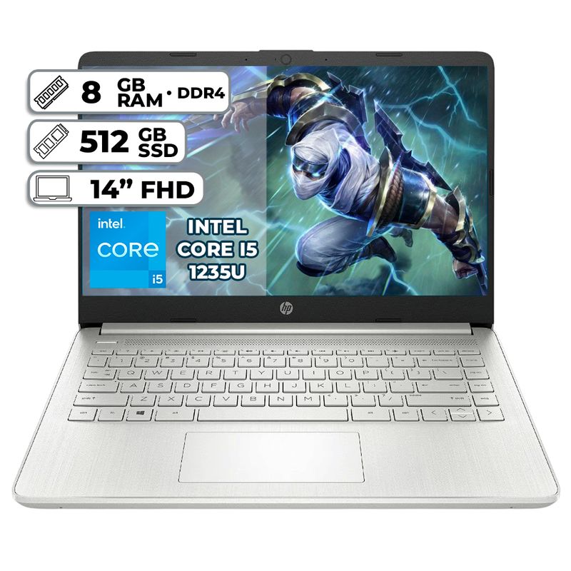 HP - PORTATIL HP INTEL CORE I5 1235U 8GB RAM 512GB SSD PANTALLA 14 FHD