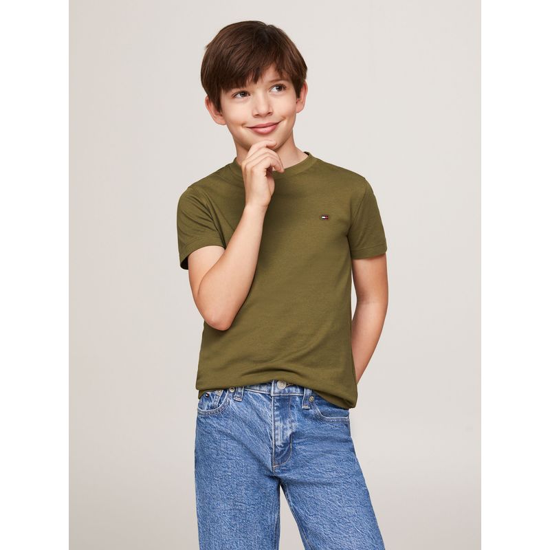 TOMMY HILFIGER - Camiseta Niño Verde Essential De Cuello Redondo Tommy Hilfiger
