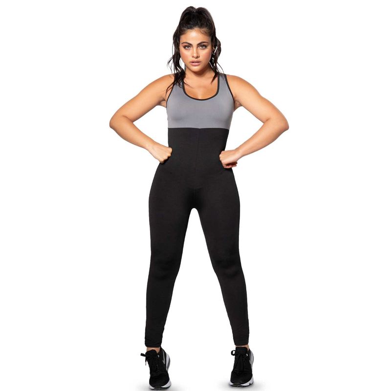 FORMAS INTIMAS - Enterizo Largo Mujer Negro Fi 3708