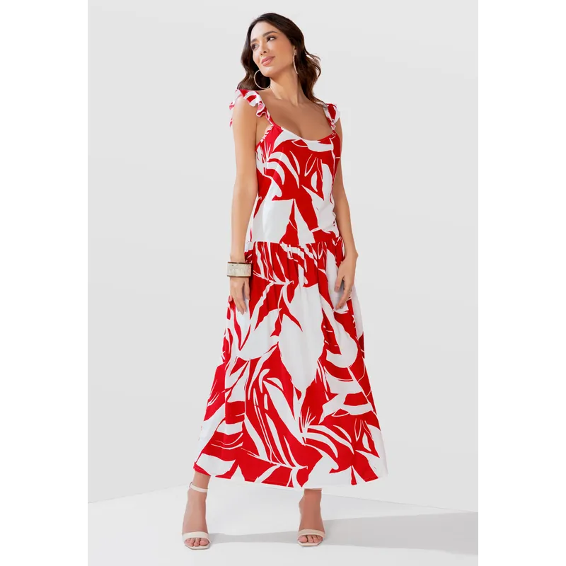 MARKETING PERSONAL - Vestido Largo Mujer Rojo Mp 104011