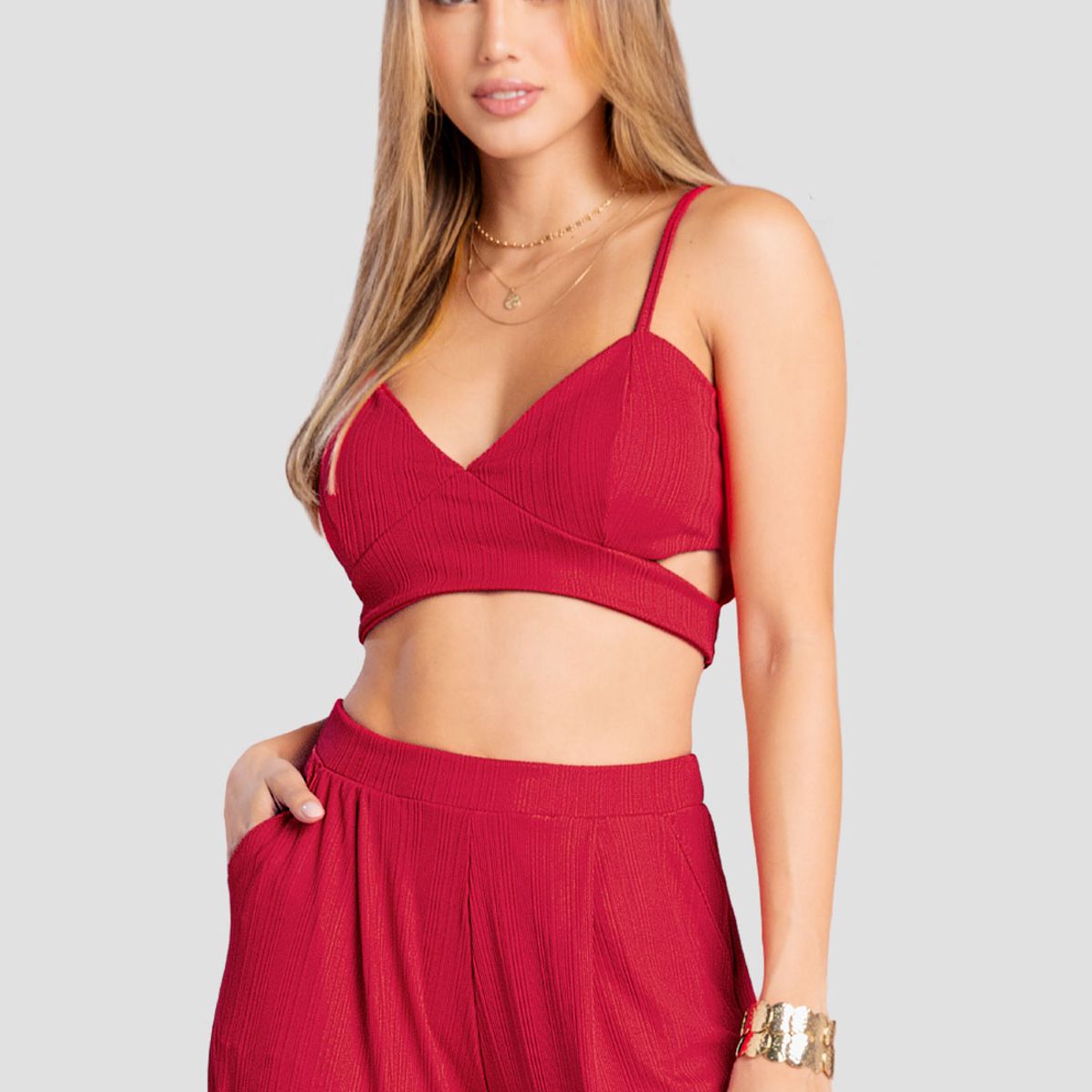 MARKETING PERSONAL - Crop Top Mujer Rojo Mp 104066