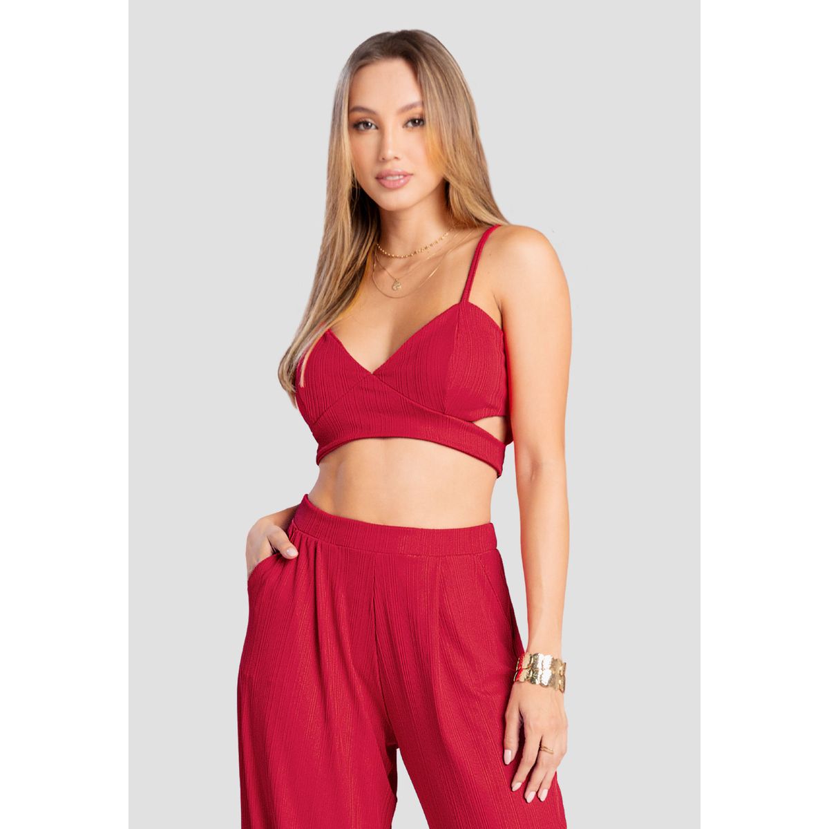 MARKETING PERSONAL - Crop Top Mujer Rojo Mp 104066