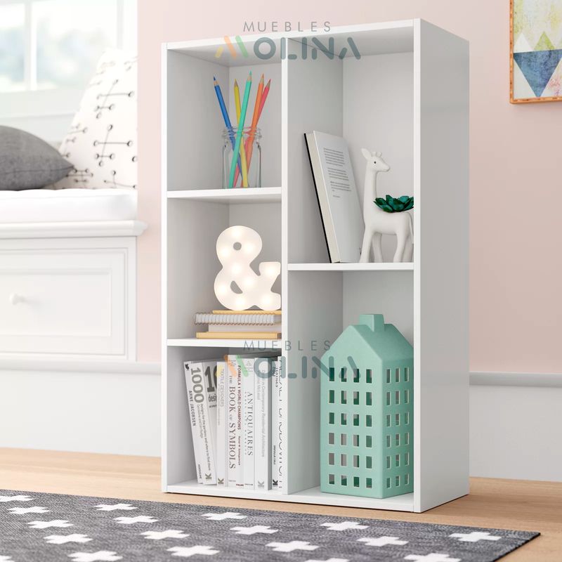 GENERICO - Mueble biblioteca organizador minimalista moderno  blanco ice