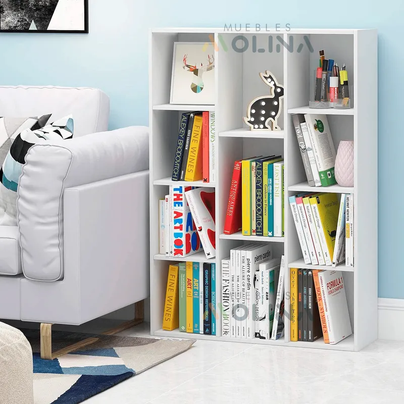 GENERICO - Mueble biblioteca organizador minimalista moderno  blanco paz