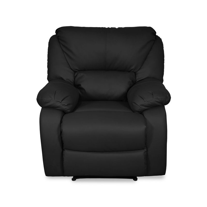 MICA - Silla Reclinable Moderna Cuerina 1 Puesto Mecánica Elisem 90 x 100 x 100 cm Negra Mica