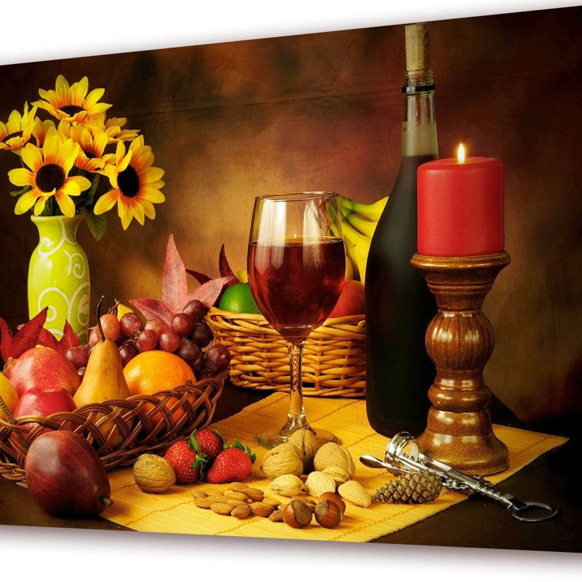 ART INDUSTRY - Cuadro 50x30cms Decorativo Frutas Y Nueces