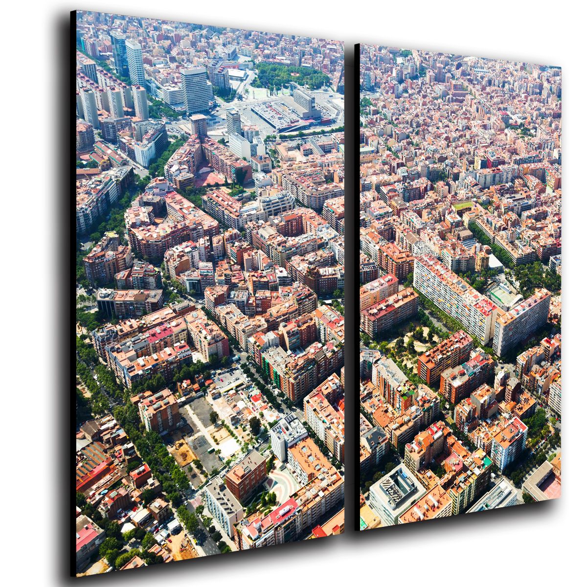 ART INDUSTRY - Cuadro Díptico 60x50 Cms Decorativo Barcelona