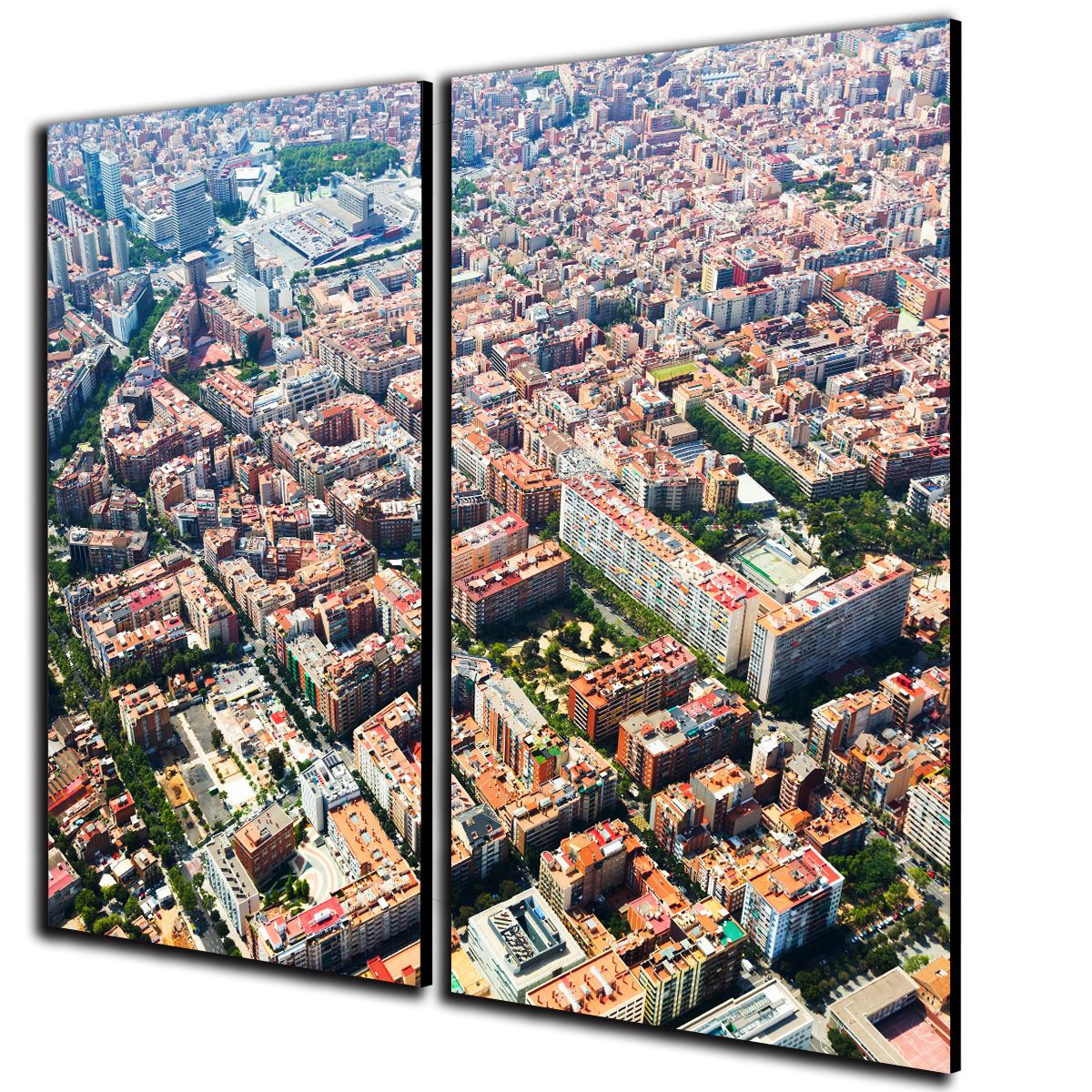 ART INDUSTRY - Cuadro Díptico 60x50 Cms Decorativo Barcelona