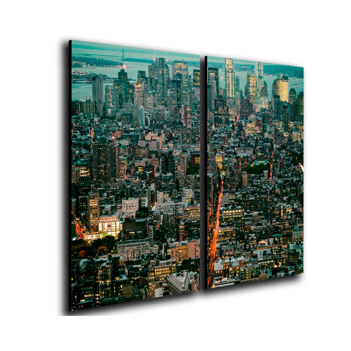 ART INDUSTRY - Cuadro Díptico 60x50 Cms Decorativo Houston