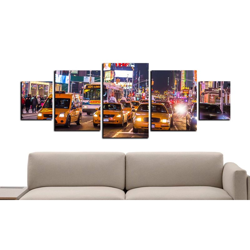 ART INDUSTRY - Cuadro 130x50cms 5pzs Deco New York Taxi