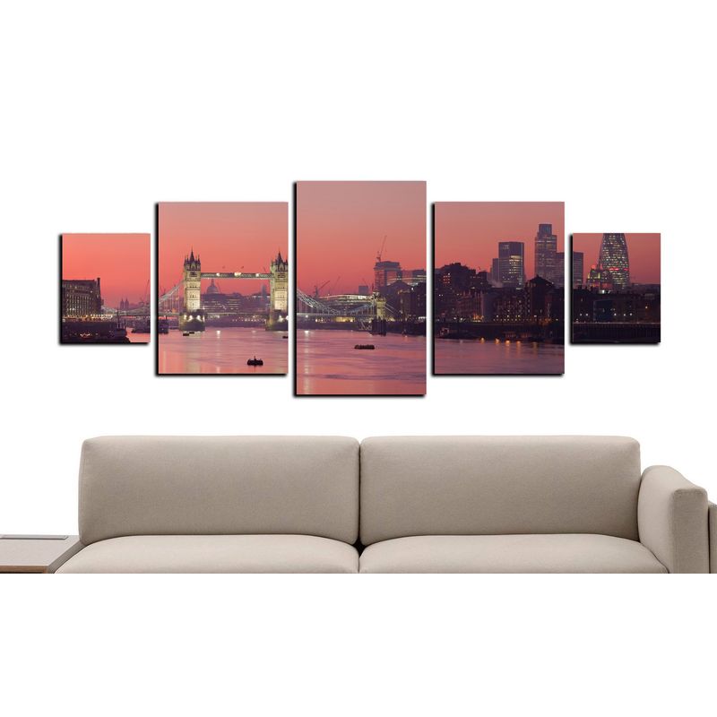 ART INDUSTRY - Cuadro 130x50cms 5pzs Deco Londres Sunset