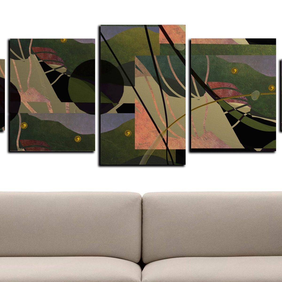 ART INDUSTRY - Cuadro 130x50cms 5pzs Decorativo Abstracto9