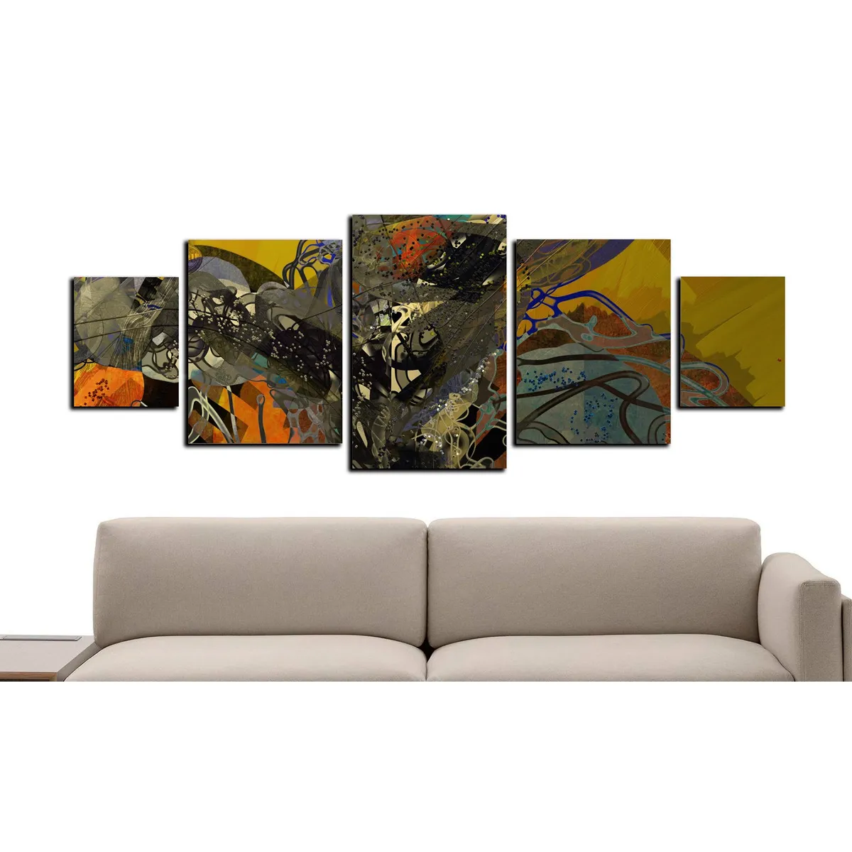 ART INDUSTRY - Cuadro 130x50cms 5pzs Decorativo Abstracto3