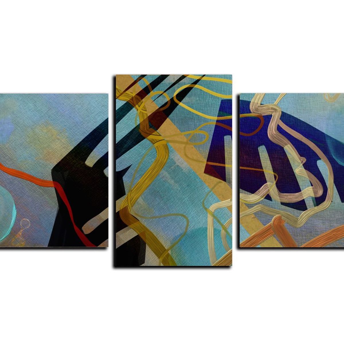 ART INDUSTRY - Cuadro 130x50cms 5pzs Decorativo Abstracto5
