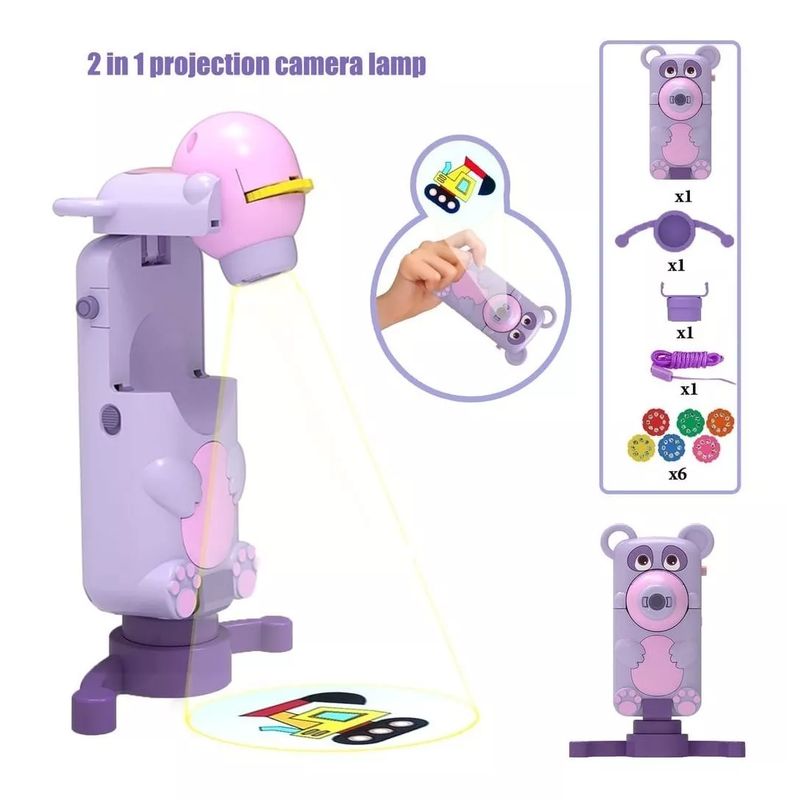 MARKET TOYS - Lampara - Linterna Infantil + Proyector De Figuras