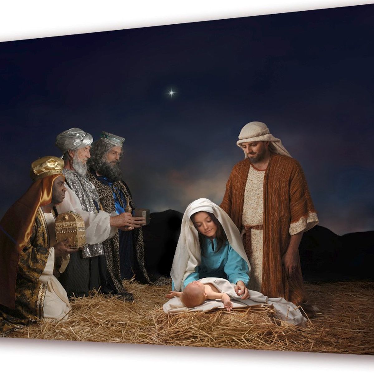 ART INDUSTRY - Cuadro 50x30 Cms Pesebre 1 - Navidad