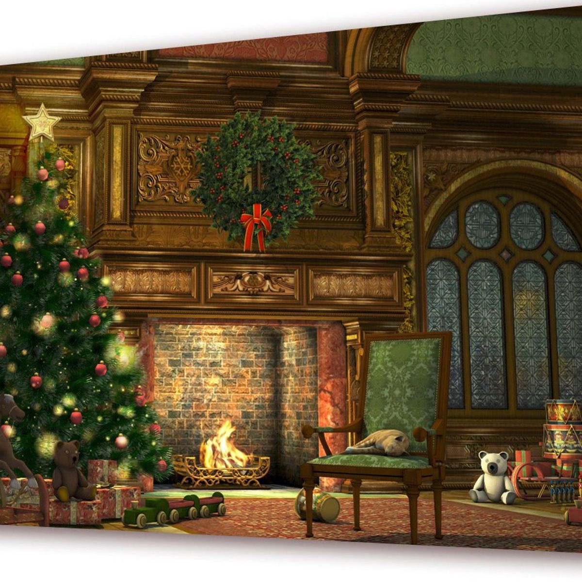 ART INDUSTRY - Cuadro 50x30 Cms Sala Navideña 2 - Navidad