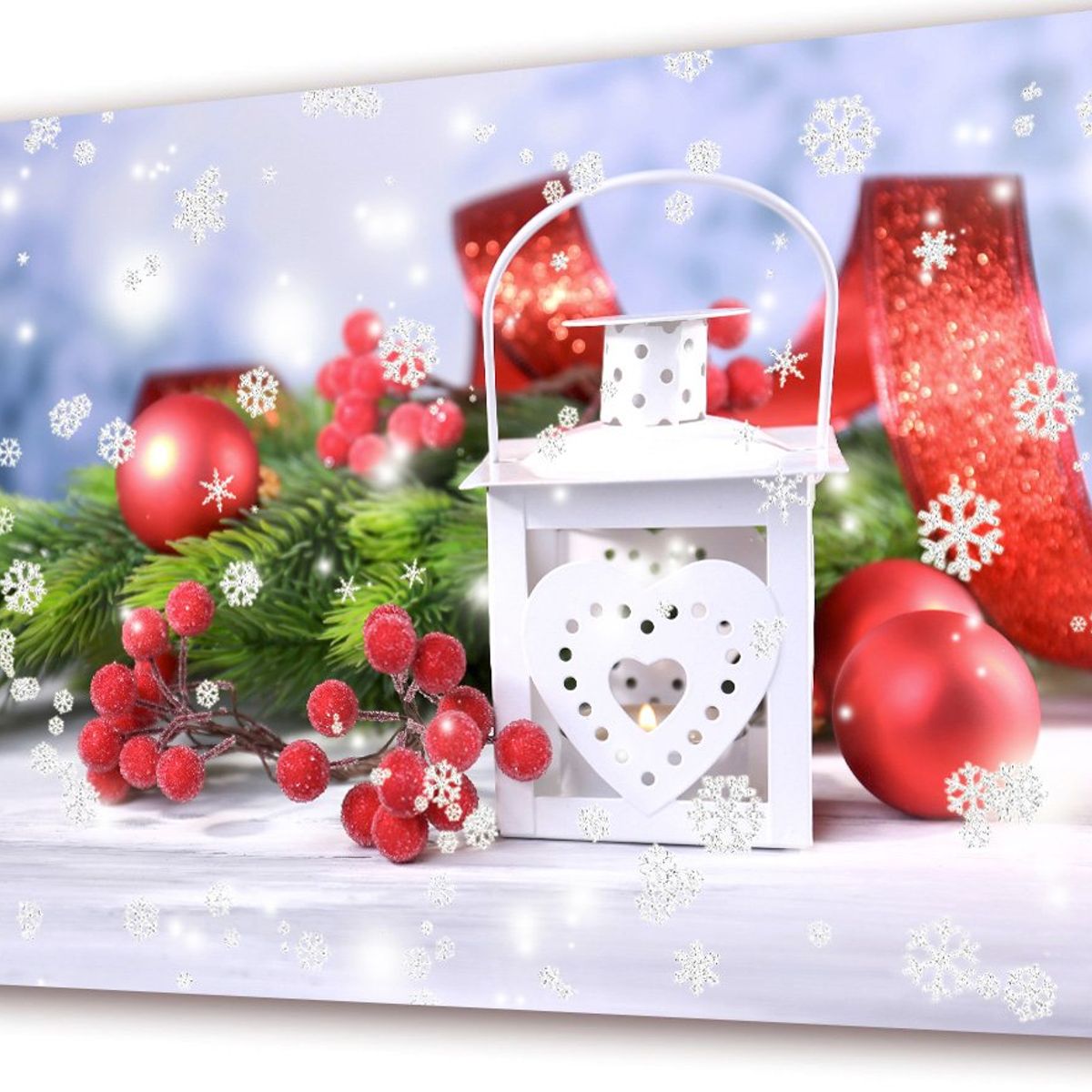 ART INDUSTRY - Cuadro 50x30 Cms Bolas Decorativas 5 - Navidad