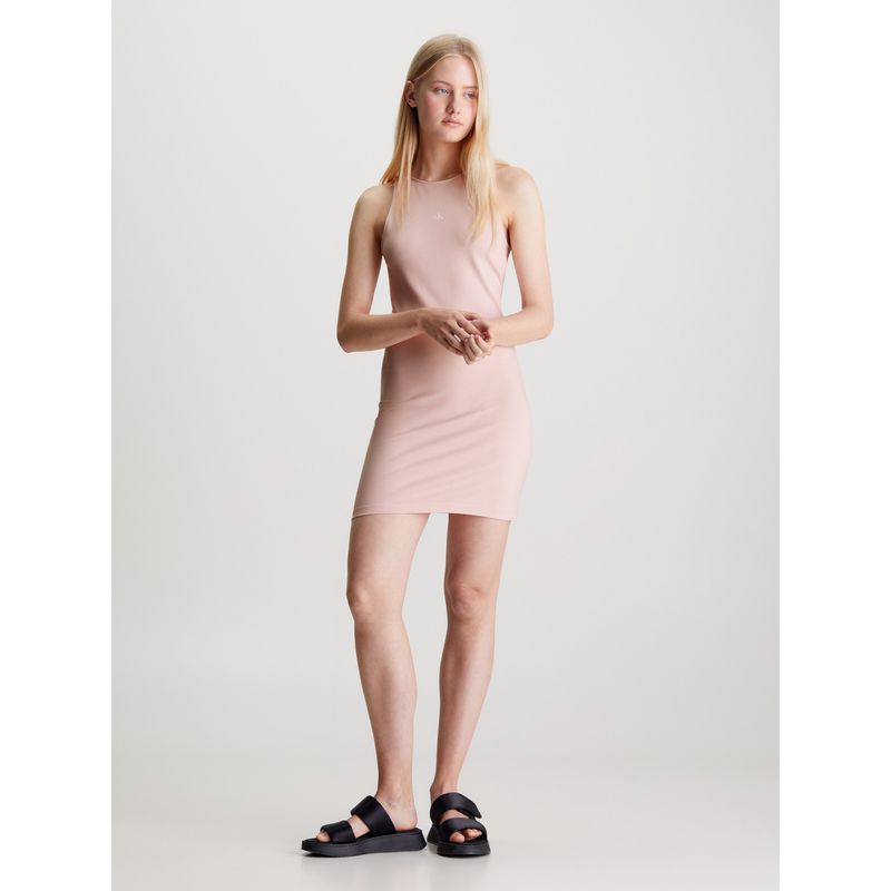CALVIN KLEIN - Vestido rosado de punto milano con recortes Calvin Klein