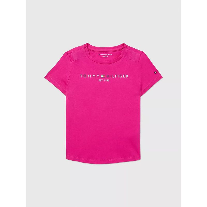 TOMMY HILFIGER - Camiseta De Niña Rosada Nantucket Con Logo Tommy Hilfiger