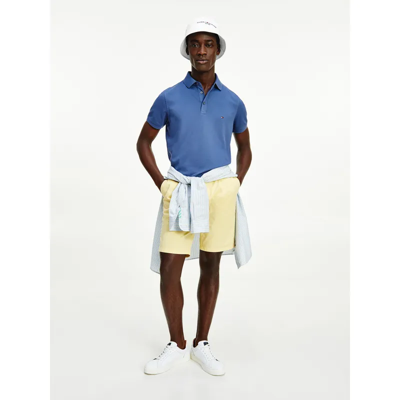 TOMMY HILFIGER - Polo 1985 En Algodón Orgánico De Corte Slim Azul Tommy Hilfiger