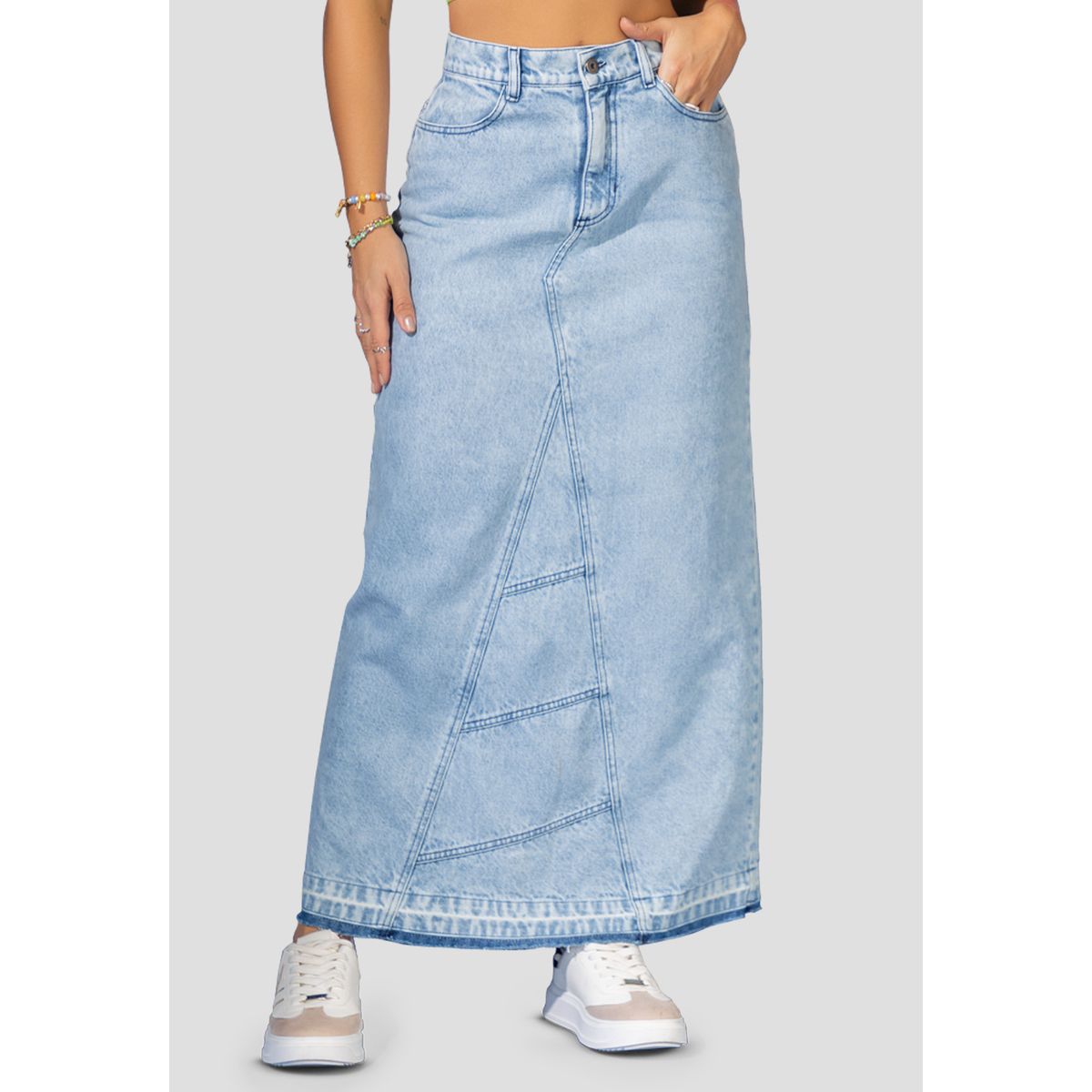 ATYPICAL - Falda Larga Mujer Azul Claro Atypical 100400