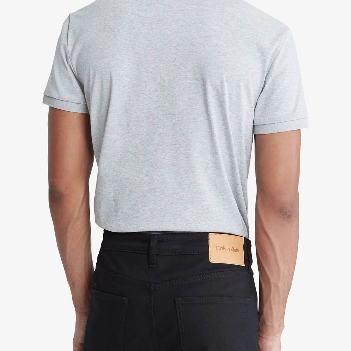 CALVIN KLEIN - Polo Gris Slim Solid Para Hombre Calvin Klein