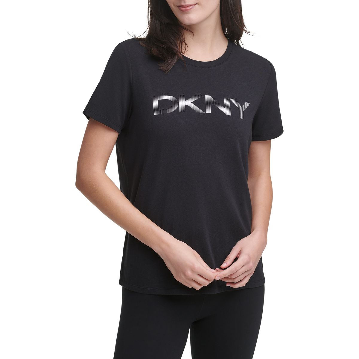 DKNY - Camiseta Logo Dkny Original Negro Para Mujer