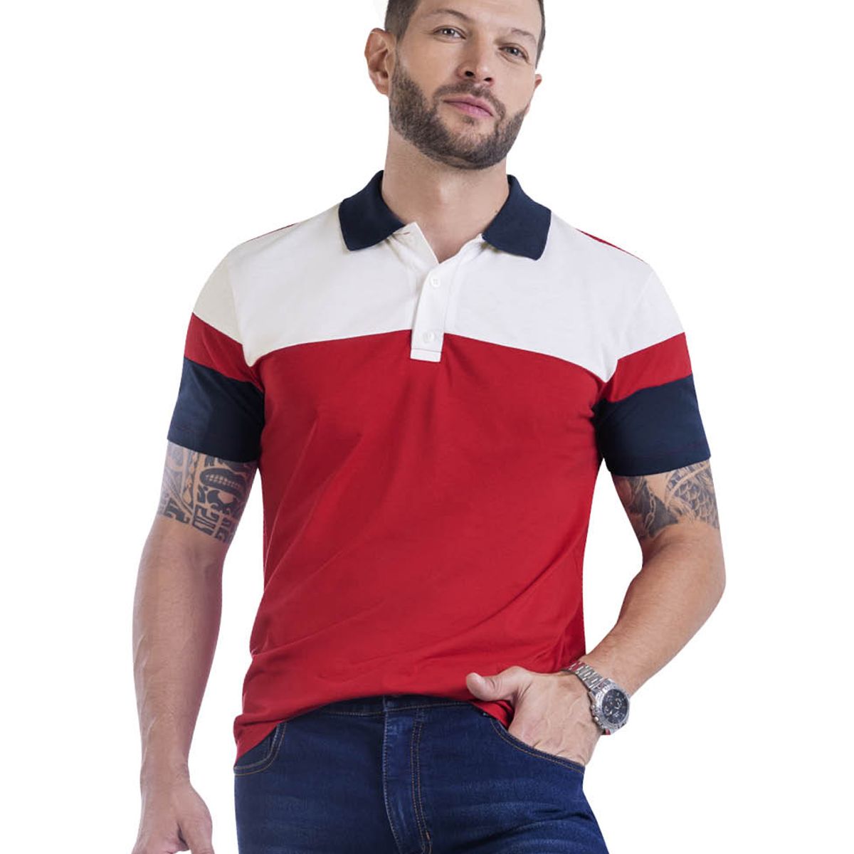 MARKETING PERSONAL - Polo Hombre Rojo Mp 9970