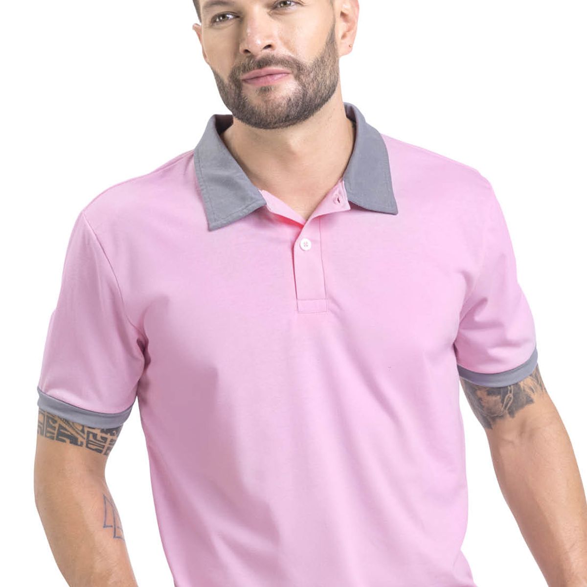 MARKETING PERSONAL - Polo Masculino Rosado Mp 3354