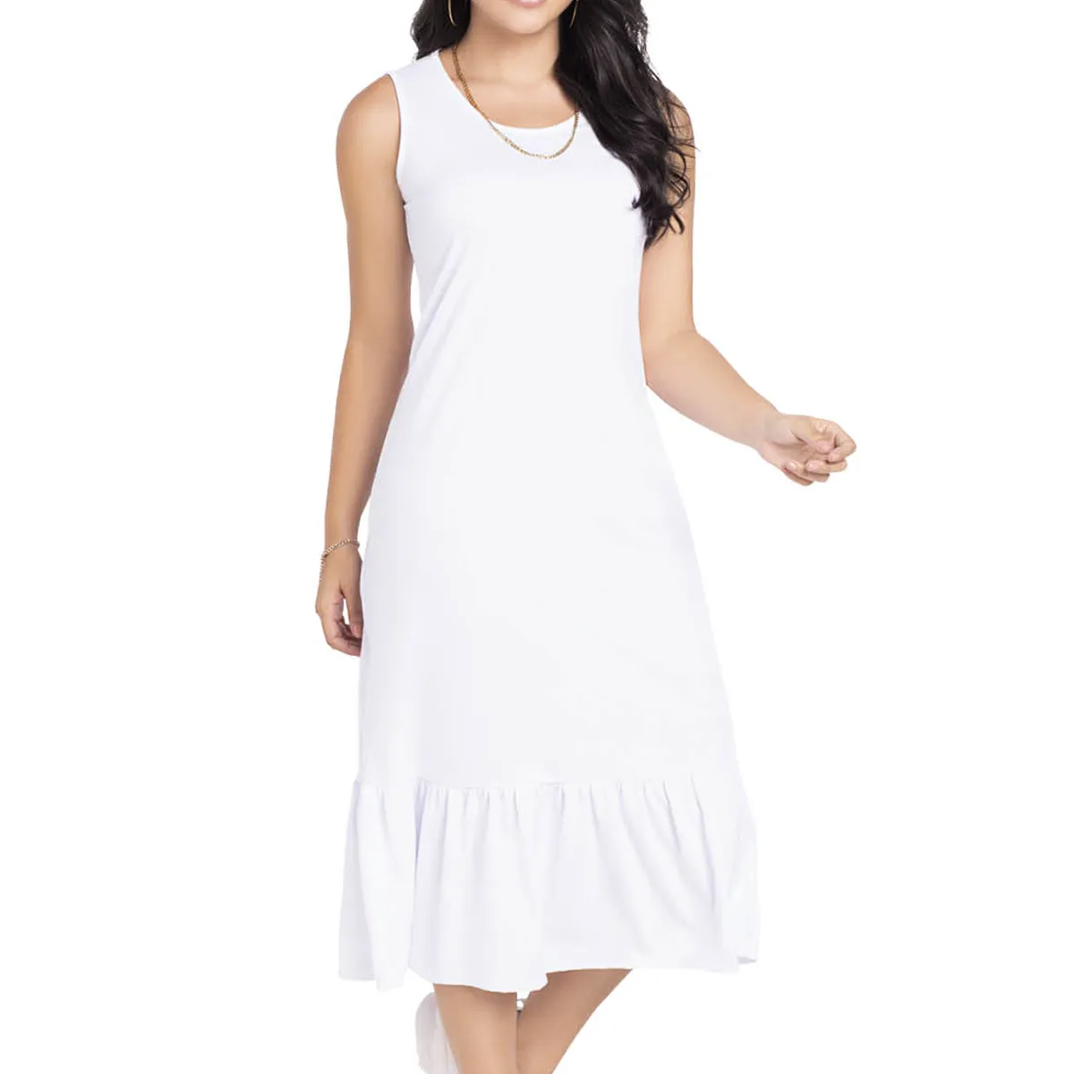 MARKETING PERSONAL - Vestido Largo Mujer Blanco Mp 3766