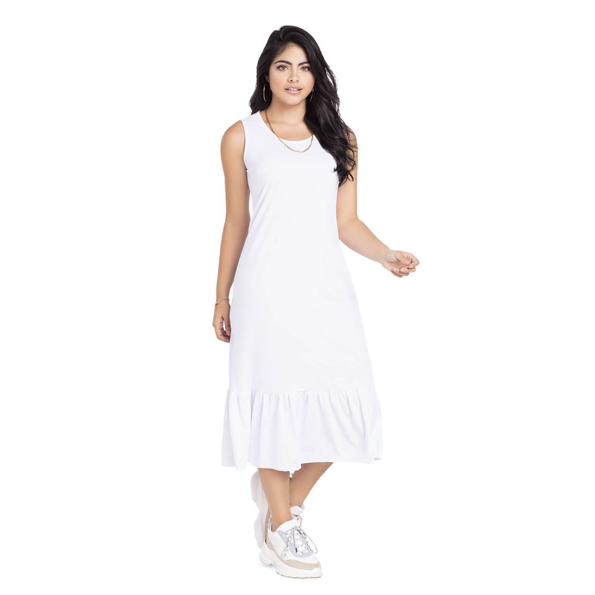 MARKETING PERSONAL - Vestido Largo Mujer Blanco Mp 3766