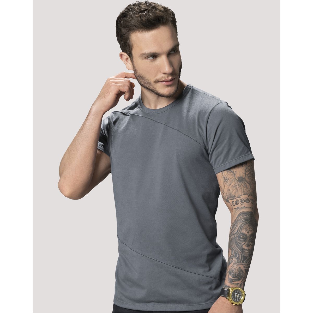 MARKETING PERSONAL - Camiseta Hombre Gris Oscuro Mp 88199