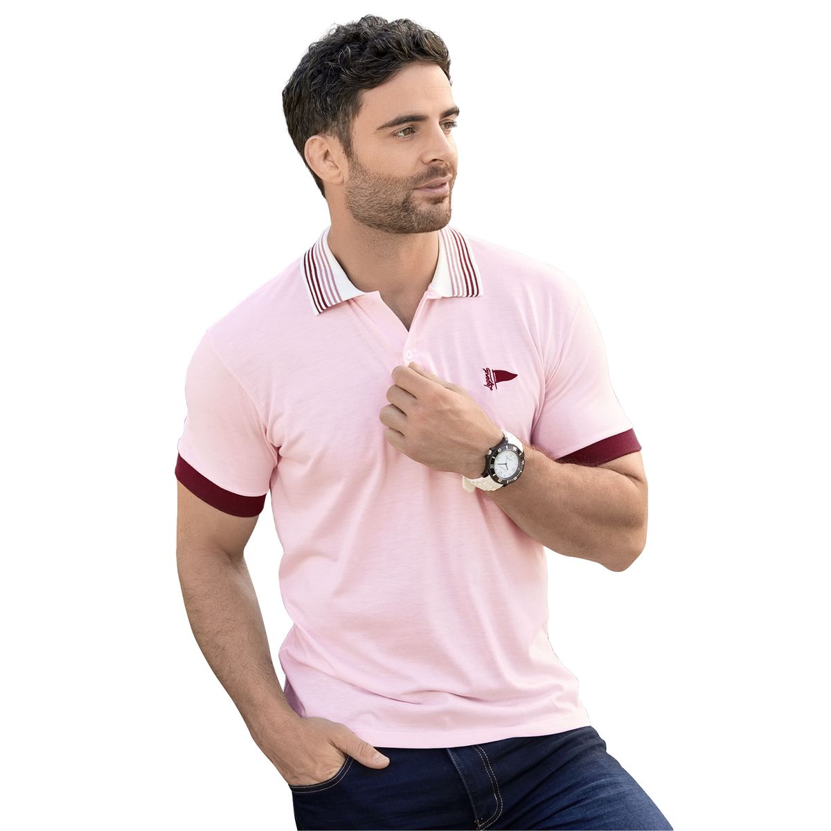 MARKETING PERSONAL - Polo Hombre Rosado Mp 87618