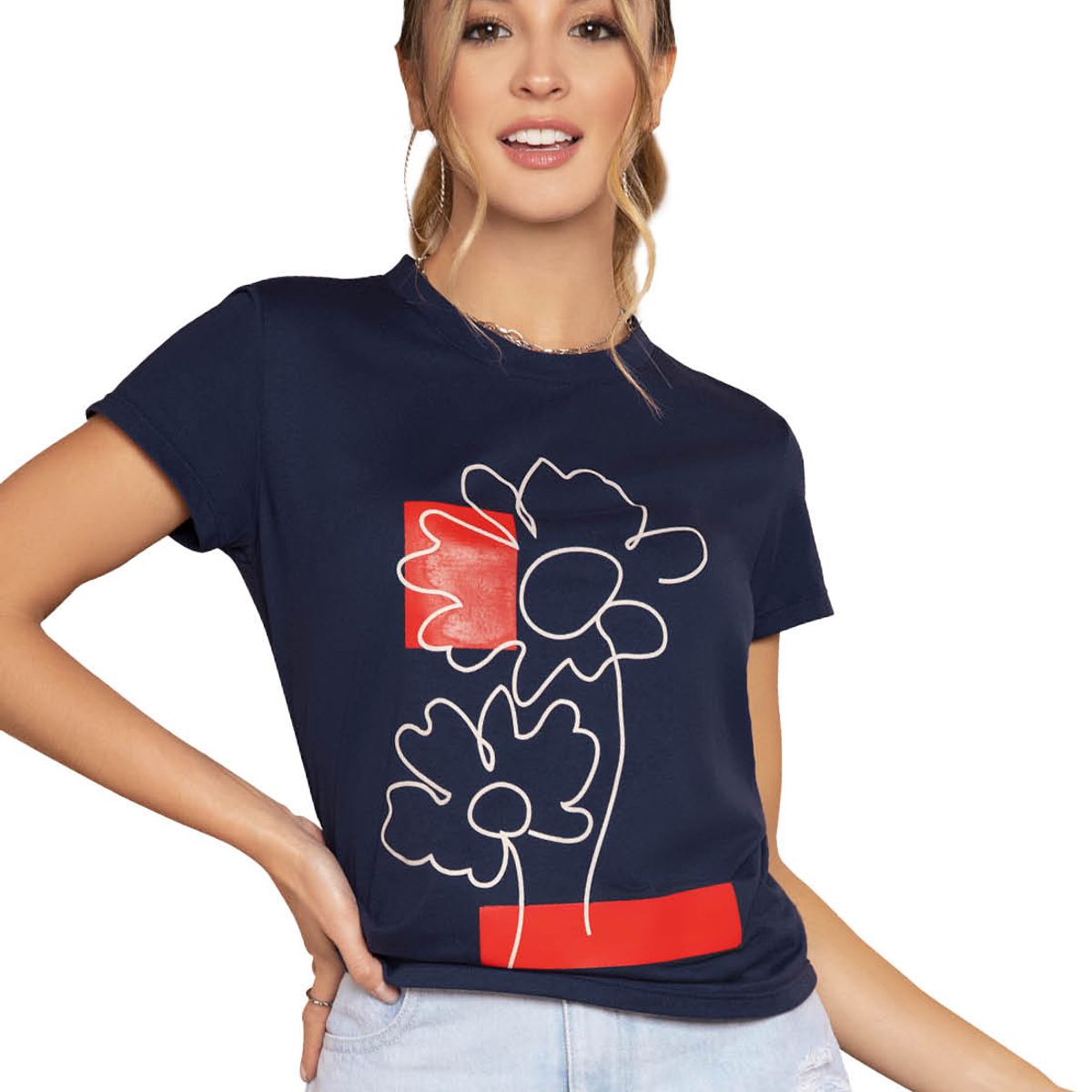 ATYPICAL - Camiseta Mujer Azul Navy Atypical 9560