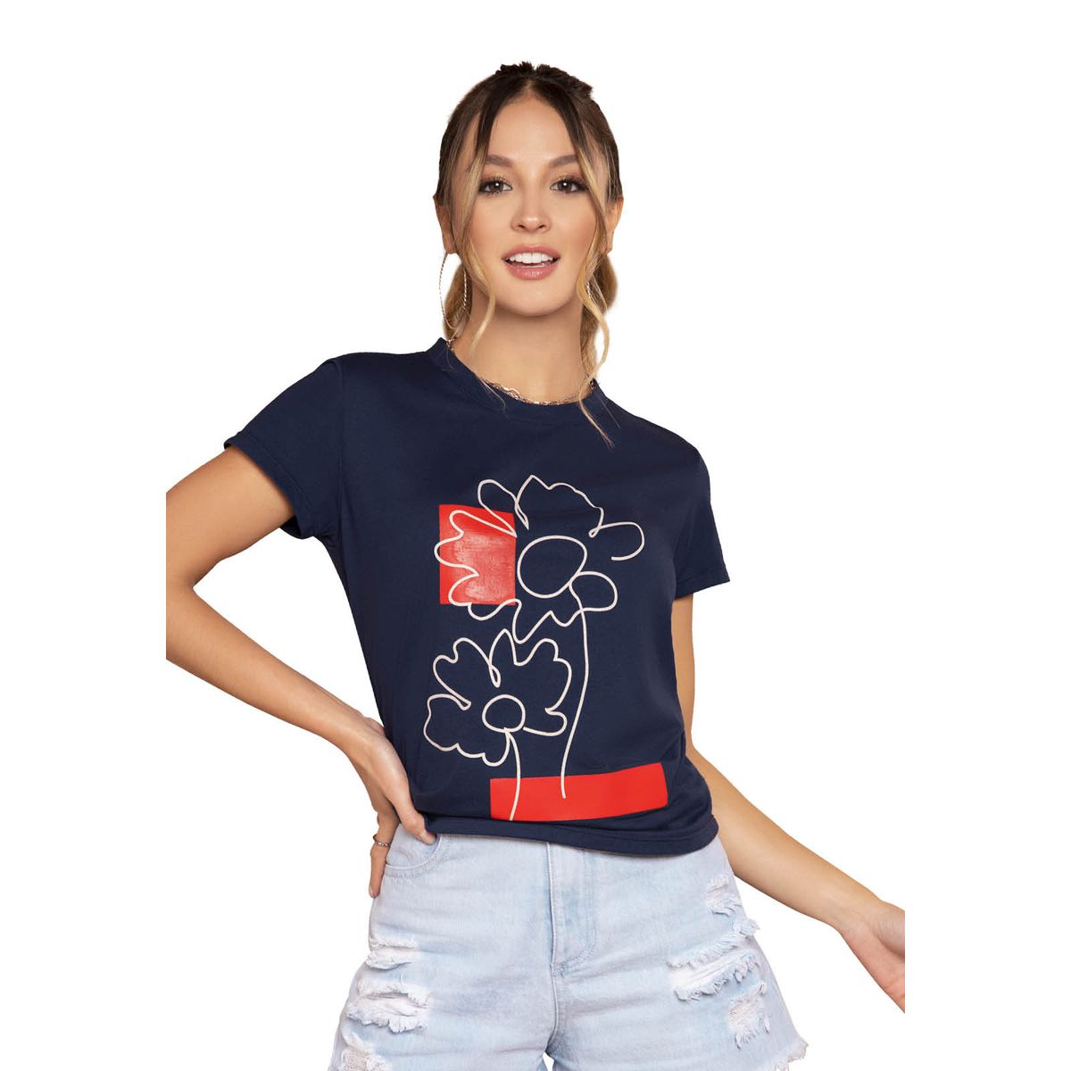 ATYPICAL - Camiseta Mujer Azul Navy Atypical 9560