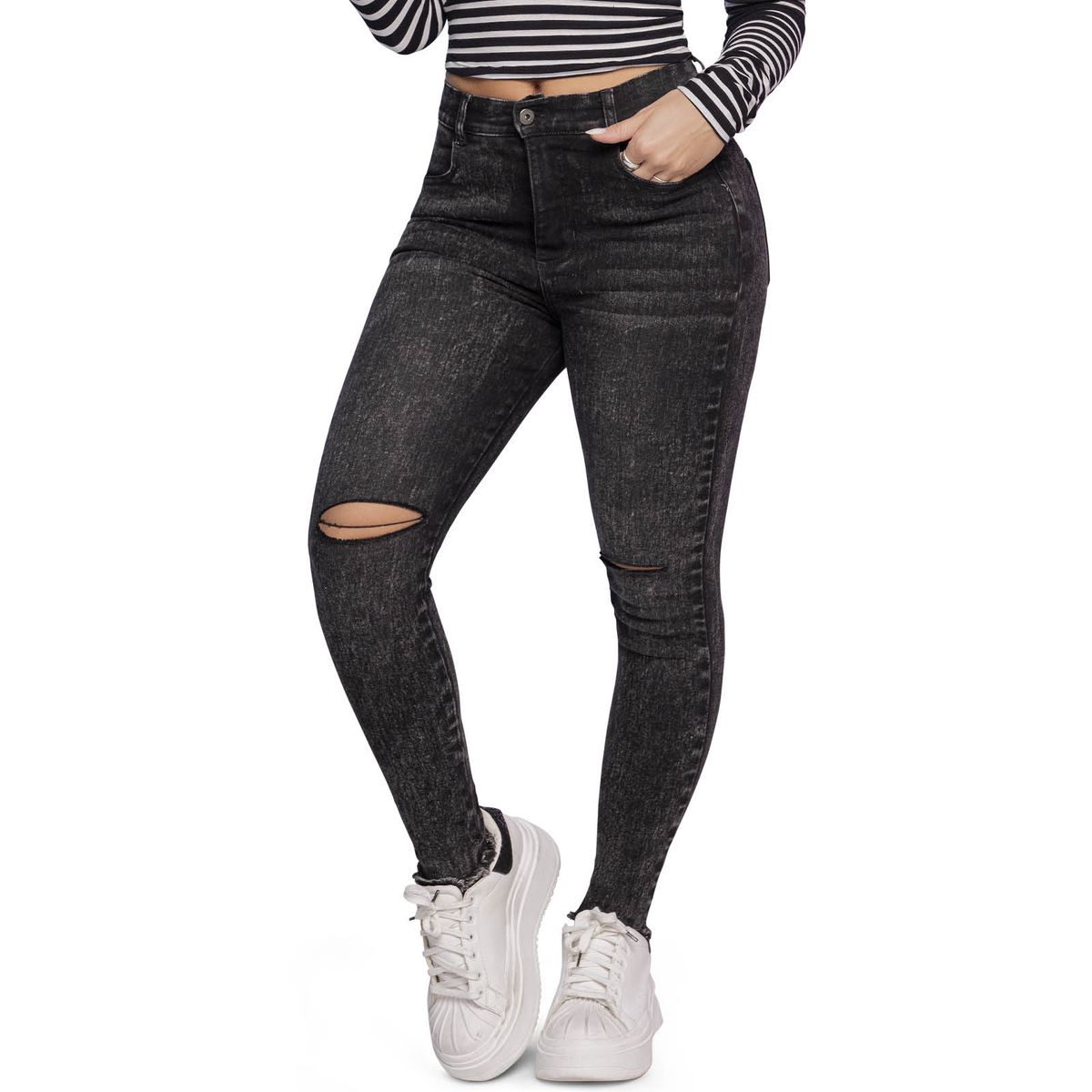 ATYPICAL - Jean Mujer Negro Atypical 2135