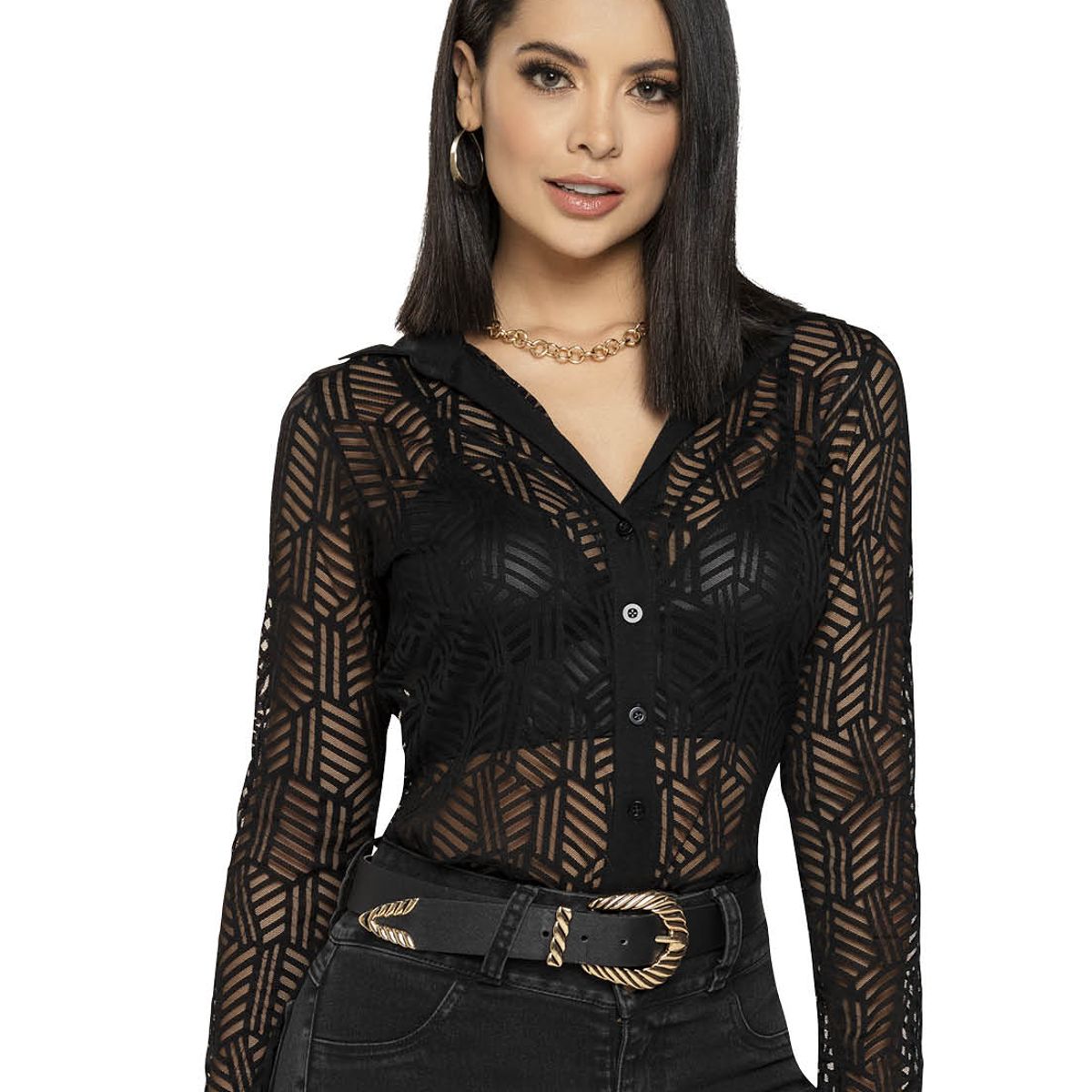 MARKETING PERSONAL - Camisa Mujer Negro Mp 4500