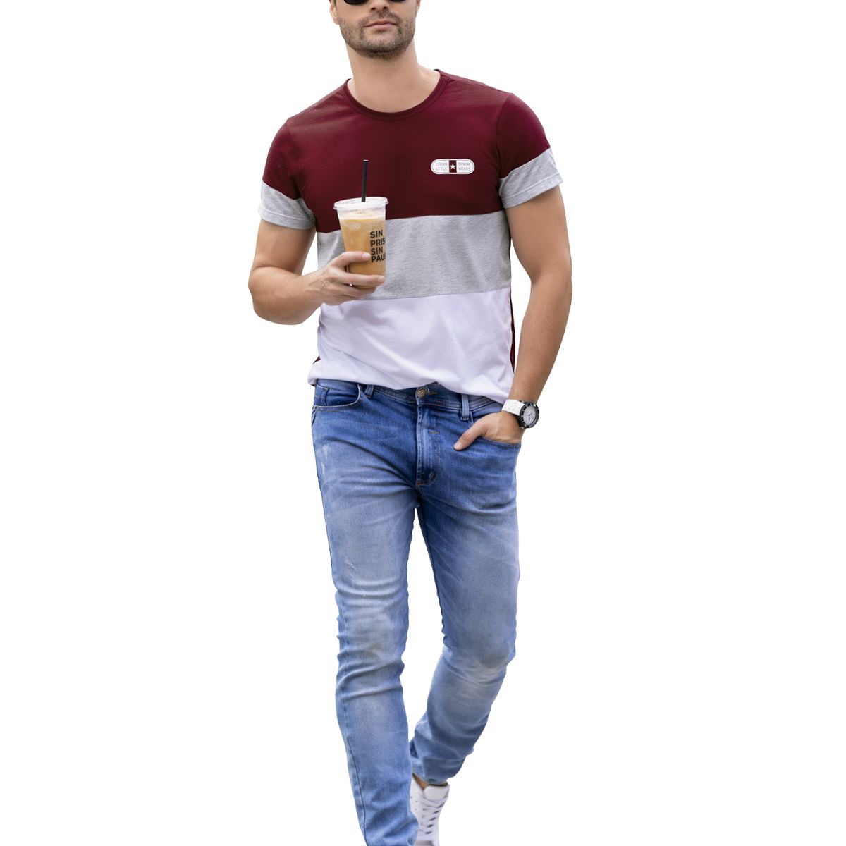 MARKETING PERSONAL - Camiseta Hombre Vinotinto Mp 96018