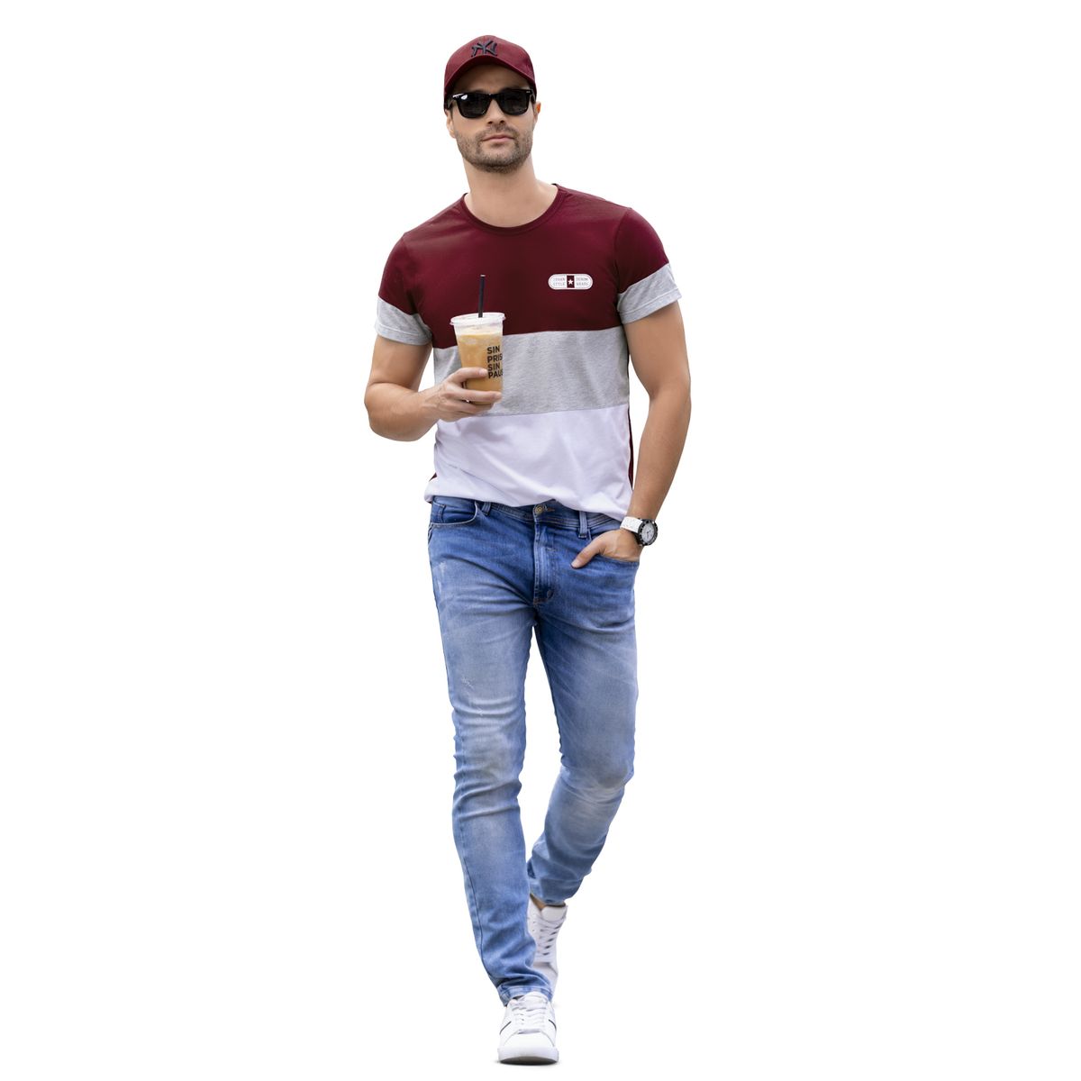 MARKETING PERSONAL - Camiseta Hombre Vinotinto Mp 96018