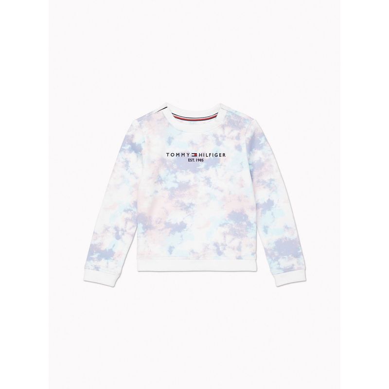 TOMMY HILFIGER - Sudadera Niño Niña Tie Die Blanco Tommy Hilfiger