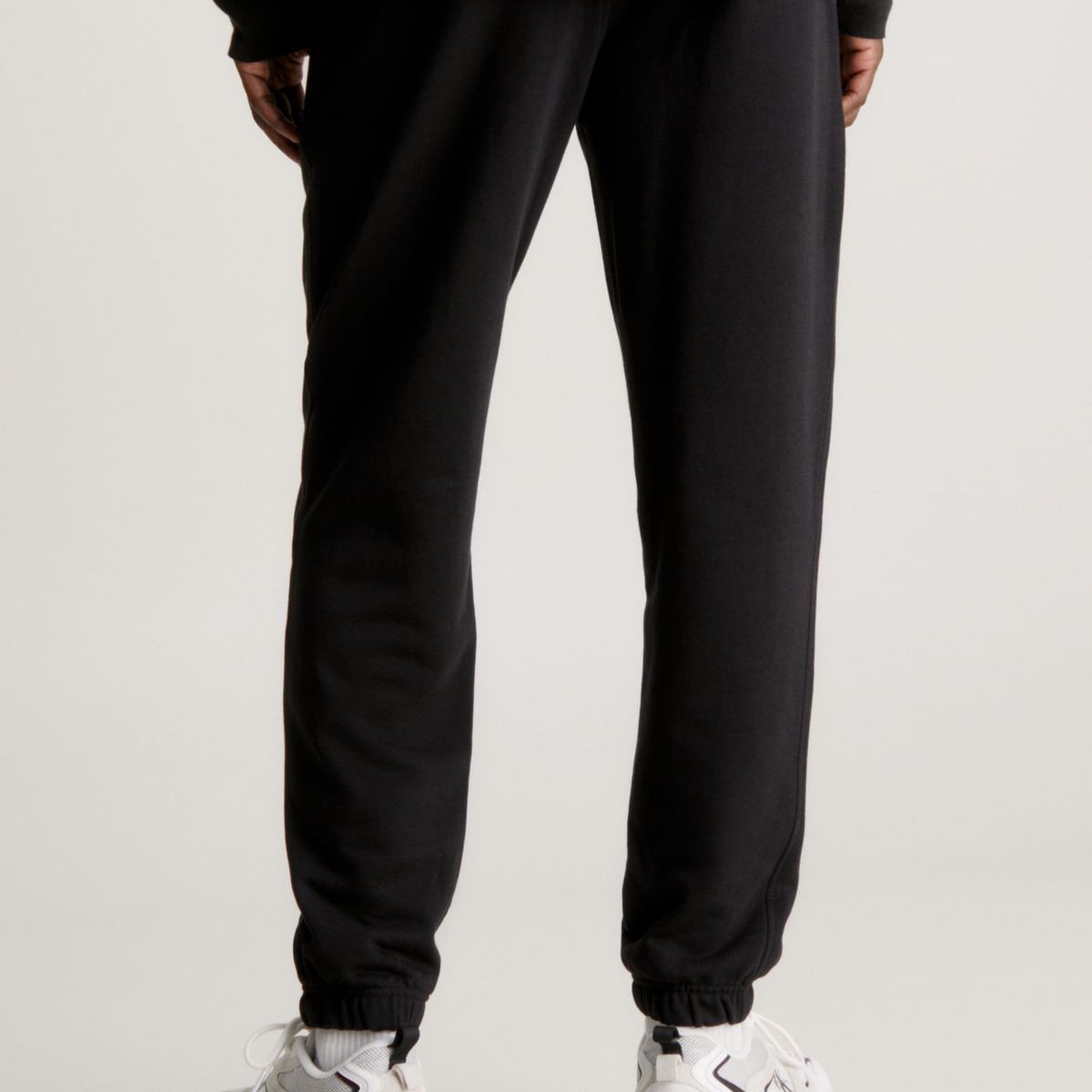 CALVIN KLEIN - Pantalón Negro De Chándal De Felpa De Algodón Calvin Klein