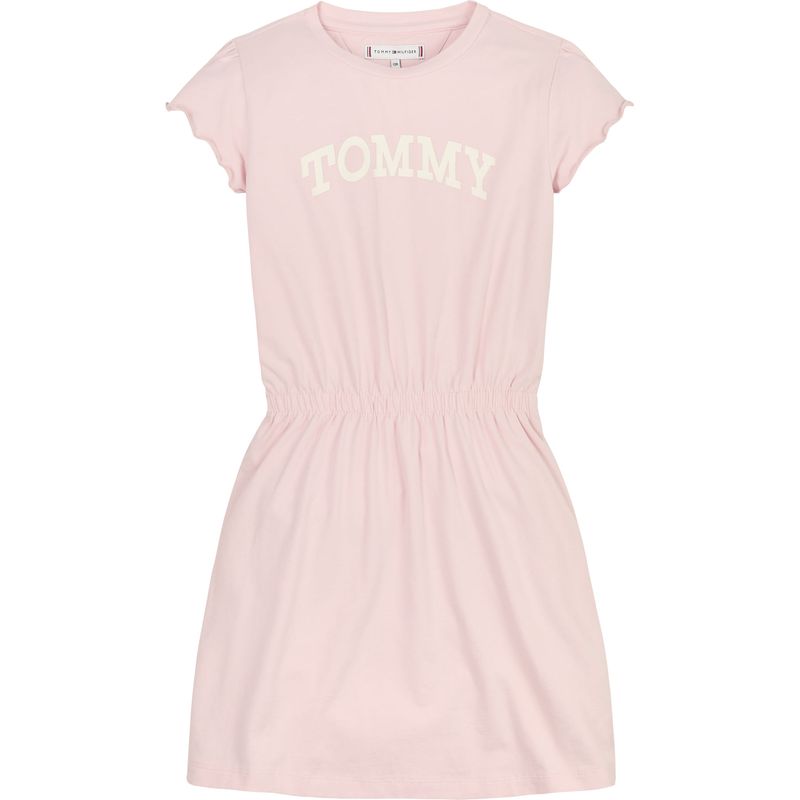 TOMMY HILFIGER - Vestido Rosado De Manga Corta Para Niñas Tommy Hilfiger