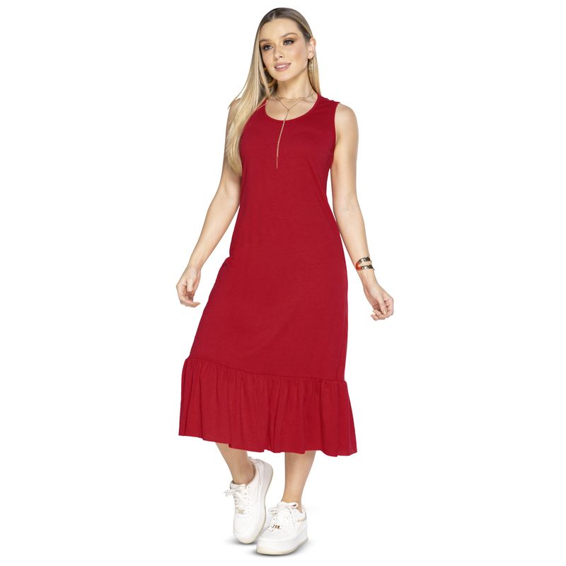 MARKETING PERSONAL - Vestido Largo Mujer Rojo Mp 3766